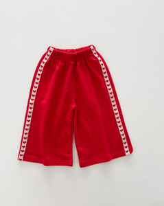 Groothandel baby- en peuterbroeken voor jongens en meisjes met hartvormige zijstreep, wijde pijpen, voor kinderen - Product Image 1