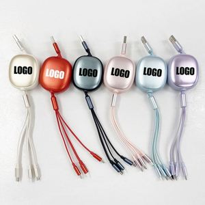 Cable de Alimentación 3 en 1 para Teléfono Móvil, Económico y Promocional, Cable de Datos USB Retráctil de Alta Calidad, Juego de Cables de Carga Rápida con Logotipo Personalizado - Product Image 3
