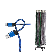 Câble de données USB C en nylon tressé avec logo personnalisé, câble de charge rapide pour téléphone portable Android V8 Micro