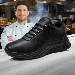 GUYISA <span class=keywords><strong>scarpe</strong></span> <span class=keywords><strong>da</strong></span> Chef serie pantofola in microfibra superiore antiscivolo solido SRC nero suola per uomo - Product Image 6