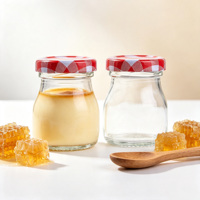 Frasco de Vidrio con Tapa Hermética, Mini Frasco de Vidrio Transparente para Guardar Nido de Pájaro, Miel, Mermelada, Pudín, Encurtidos