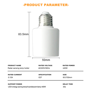Ac220v 40W E27 cơ sở thông minh lò vi sóng Radar cảm biến giữ đèn tự động cơ thể con người cảm ứng ánh sáng bóng đèn ổ cắm cho cầu thang - Product Image 2