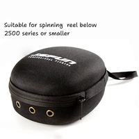 JSFUN Sac de transport portable noir PJ74 en EVA étanche pour moulinets de pêche, fermeture éclair monocouche, compatible moulinets à tambour, spinning et radeau