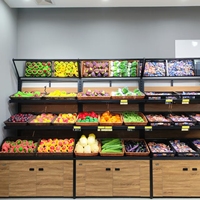 Metaalconstructie lichtgewicht enkelzijdig supermarkt schap voor fruit & groente presentatie in supermarkten