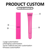 Gloss à lèvres végétalien aux peptides, porte-clés, logo personnalisé, hydratant, haute pigmentation, teinte liquide pour les marques de maquillage en marque blanche