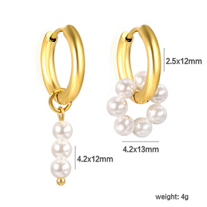 <b>Stud</b> <b>Earrings</b> Geometric Shape Blue Crystal Gold <b>Silver</b> Pearl Hoop Everyday Wear - Product Image 5