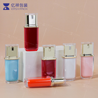 Flacon cosmétique en plastique carré personnalisé pour sérum, crème de maquillage, fond de teint liquide, avec pompe à lotion