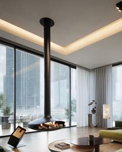 <span class=keywords><strong>Cheminée</strong></span> suspendue moderne à foyer ouvert, foyer à <span class=keywords><strong>bois</strong></span>, flamme réelle, entrée d'air, <span class=keywords><strong>cheminée</strong></span>, économique - Product Image 5