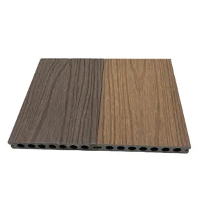 Venta caliente China Exterior Incombustible Superficie Lisa Wpc decking Compuesto Madera Plástico Co-extrusión Decking para jardín