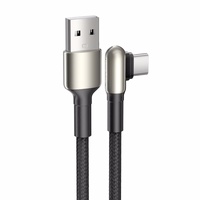 Câble USB-C de charge rapide 5A 3A PD, conception coudée à 90 degrés, conducteur en cuivre pur, alliage de zinc, nylon tressé, longueur personnalisée, imprimante
