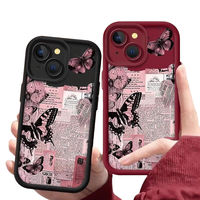 Étuis de téléphone portable papillons de luxe pour Iphone 17 Air 16 15 Plus Pro Max 14 13 12 11 X XS XR couverture arrière de protection antichoc