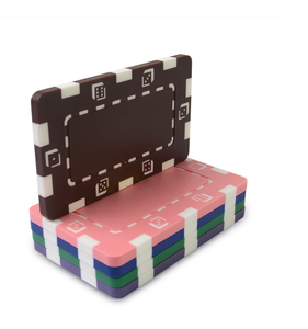 Plastique ABS rectangulaire rectangulaire carré avec feuille de fer Logo personnalisé <span class=keywords><strong>Jetons</strong></span> de poker Plaque de grande dénomination de haute qualité - Product Image 5