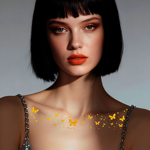Tatuajes Temporales Impermeables con Diseño de Estrella, Copo de Nieve y Mariposa para Clavícula y Cuerpo, Ideales para Fiestas - Product Image 2