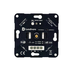 <span class=keywords><strong>Variateur</strong></span> <span class=keywords><strong>LED</strong></span> WiFi, interrupteur rotatif encastré adapté aux <span class=keywords><strong>LED</strong></span> et ampoules halogènes à intensité variable 100-300W, sans couvercle - Product Image 1