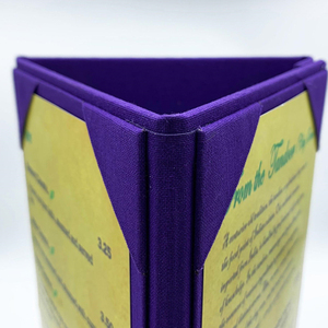 Soportes de mesa triangulares de lino morado de alta calidad para menús, soportes magnéticos para postres, soportes de mesa tipo carpa para tarjetas - Product Image 2