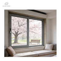 Ventana Corredera Francesa de Doble Acristalamiento de PVC, Ventanas Correderas de Vinilo, Ventana para Dormitorio