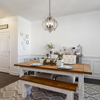 Lustre en bois rétro réglable nouveau pour Amazon petite suspension transfrontalière avec base de chandelier pour salon cuisine