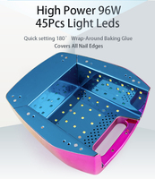 Lampe à ongles professionnelle rechargeable à séchage rapide pour salon, lampe de polymérisation de gel en métal robuste
