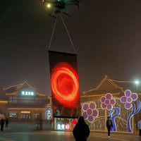 Écran LED volant pour drone, affichage extérieur, bannière publicitaire pour événements, concerts, expositions, publicité aérienne