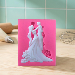 Bride Groom Wedding Cake <b>Mold</b> Silicone Fondant Custom Shape Easy Demoulding RESIN GO DM578 Eco-Friendly Flexible <b>Hand</b> Wash Only - Product Image 3