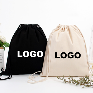 Wholesale Luxury Custom Logo Plain Cotton <b>Drawstring</b> Bag Eco Friendly Carry Sport Gift <b>Backpack</b> Promotional - Product Image 4