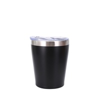 Mini tasse à café isotherme en acier inoxydable avec couvercle à paille, logo personnalisé, gobelet vierge écologique, réutilisable, pour boissons de table