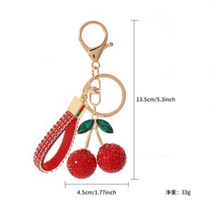 Llavero de Cristal de Lujo de Alta Calidad con Diseño Creativo y Elegante de Cereza, Charm de Acero Inoxidable para Accesorio de Bolso de Mujer o Coche - Product Image 5