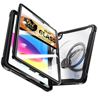 Étui pour tablette Samsung Galaxy A9 Plus 5G avec support rotatif à 360° en TPU et verre trempé avant, nouvelle conception 2026, antichoc