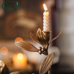 Wrought Iron <b>Candlestick</b> Plant Design Christmas Home Decoration Entryway Table Ornament American Style Candle Holder - Product Image 4