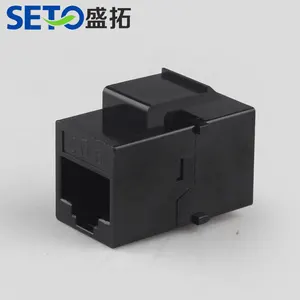 Conector de par reto para rede, conector Keystone CAT6 de 180 graus, módulo RJ45 Keystone, conector de rede reto