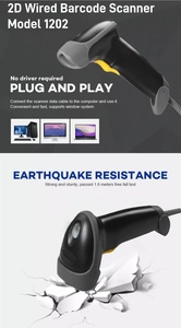 Escáner de Código de Barras 2D Resistente con Cable, Lector de Códigos QR CMOS USB para Cafeterías, Licorerías, Comercio Minorista, Almacenes, Uso en Inventario, en Existencia - Product Image 2