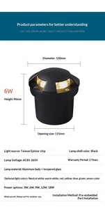 Lumière LED encastrée pour terrasse et paysage, étanche IP65, en aluminium, pour extérieur, jardin, sol, <span class=keywords><strong>marche</strong></span> - Product Image 5