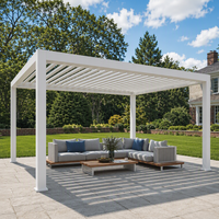 Gazebo motorisé en aluminium écologique, résistant aux intempéries et au vent, tailles personnalisables, pour balcon