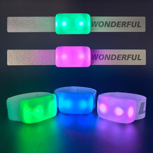 Pulsera LED de Nylon con Correa Mágica, Logotipo Personalizado, Control Remoto Inalámbrico DMX, 15 Colores, Pulsera Luminosa para Conciertos, Regalos y <span class=keywords><strong>Eventos</strong></span> - Product Image 1