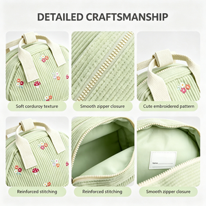 Sac à dos personnalisé en velours côtelé <span class=keywords><strong>brodé</strong></span> pour petite fille, mini sac à dos pour tout-petit, sac d'école préscolaire, petit sac d'école pour étudiant, sac à dos de voyage extérieur - Product Image 3