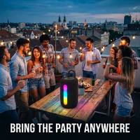 Altavoces de Tela LED RGB, Altavoces Bluetooth Inalámbricos Portátiles a Prueba de Agua para Deportes al Aire Libre, Subwoofer con Bajos, Altavoz Boombox