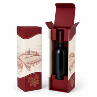 Boîte cadeau en papier rigide avec logo personnalisé, gaufrage et vernis UV sélectif pour bouteille de vin, emballage cadeau d'entreprise, boîte à vin