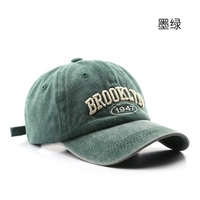 Gorra de béisbol de 6 paneles lavada vintage personalizada con logotipo bordado, sombrilla de viaje ajustada al aire libre, patrón tipo letra