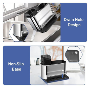 Stainless Steel Tidy Sink Organizer <b>Kitchen</b> Soap Pump and Sink <b>Caddy</b> - Product Image 4