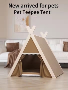 Hersteller Big Space Holz Tipi Dreieck Katzen bett Haustier Zelt Haustier Hund Outdoor Faltbares tragbares Haustier Haus Zelt - Product Image 2