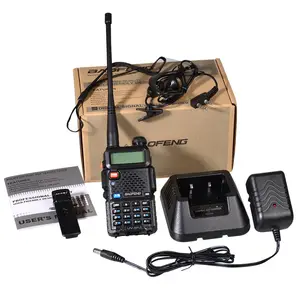 Baofeng Pemancar-penerima UV-5R Asli Pabrik Radio Dua Arah Baofeng Walkie Talkie Genggam Dual Band Uv5r 8W Ham Radio