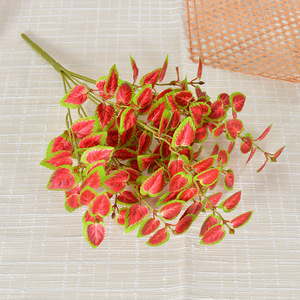 Feuilles de pomme de terre artificielles Iroha en soie, branche de moins de 30 cm, pour décoration murale végétale - Product Image 3
