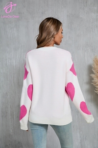 Suéter de Manga Larga con Cuello Redondo y Bordado Personalizado con Logotipo de Loveda Wholesale para Mujer, Diseño de Corazón para el Día de San Valentín - Product Image 2