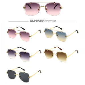 Gafas de Sol de Diseño con Montura Metálica Dorada y Lentes Degradadas, Protección UV400 de Lujo 2025, Gafas de Sol sin Montura de Marca de Moda para Hombre y Mujer - Product Image 2