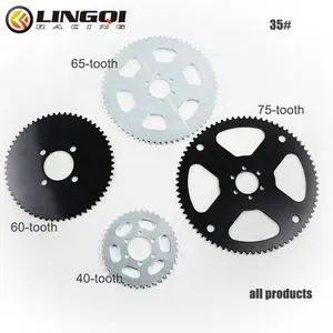 LING QI Motorcycle Drive Gears Accessories 40T 60T 65T 75T Chain Rear Sprocket For 4 Wheeler ATV Scooter Quad Motocross