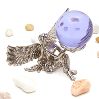 Boules de cristal personnalisées à motif d'ange Boules de verre Bases de cadre de support en alliage Articles essentiels pour les devins et les amateurs de cristal