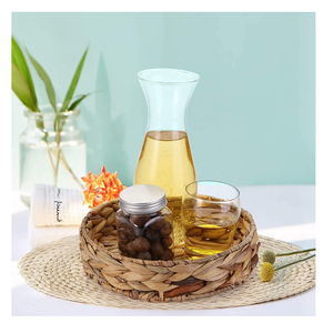 ถาดเสิร์ฟผักตบชวาทรงกลมถาดชาไม้ไผ่และหวายสำหรับใช้ในครัวบ้านอาหารชุดสามขนาดที่กำหนดเอง - Product Image 5