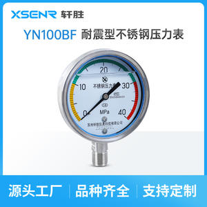 เกจวัดแรงดันสแตนเลสซูโจว ซวนเฉิง รุ่น YN100BF ขนาด 100 มม. แบบอนาล็อก 0-40Mpa พร้อมเกลียวเชื่อมต่อ วงแหวนสีเตือน - Product Image 5
