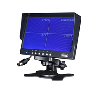 Monitor Independiente de 7 Pulgadas con Entrada de Video de 12-24V, Panel Digital IPS TFT LCD para Automóvil, Pantalla Dividida de 4 Canales, para Camiones y Autobuses, con Visión Trasera