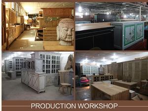 Grande scaffale di legno riciclato grande stoccaggio cinese antico del salone - Product Image 5